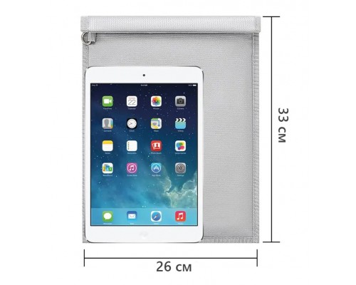Екрануючий чохол для планшета 12" Velcro-Fiberglass Grey L Екрануючий чохол для планшета 12" Velcro-Fiberglass Grey L