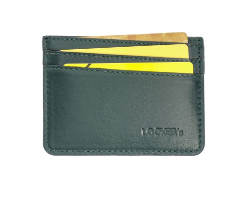 Шкіряний картхолдер з RFID захистом на 7 відділень LOCKER's LH2-Green