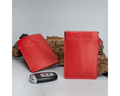 Экранирующий чехол Фарадея для защиты от угона авто с бесключевым доступом красный LOCKER's LK2-Red