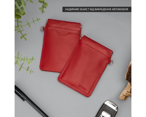 Экранирующий чехол Фарадея для защиты от угона авто с бесключевым доступом красный LOCKER's LK2-Red