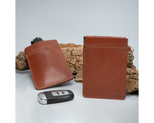 Экранирующий чехол Фарадея для защиты от угона авто с бесключевым доступом коньяк LOCKER's LK2-Cognac
