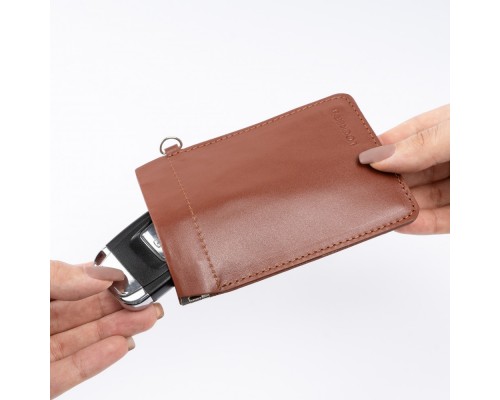 Экранирующий чехол Фарадея для защиты от угона авто с бесключевым доступом коньяк LOCKER's LK2-Cognac