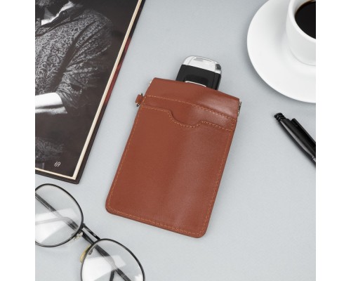 Экранирующий чехол Фарадея для защиты от угона авто с бесключевым доступом коньяк LOCKER's LK2-Cognac