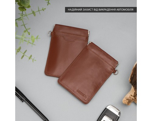 Экранирующий чехол Фарадея для защиты от угона авто с бесключевым доступом коньяк LOCKER's LK2-Cognac