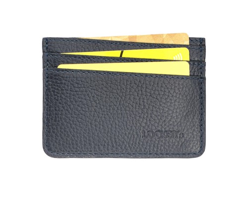 Шкіряний картхолдер з RFID захистом на 7 відділень LOCKER's LH2-Blue
