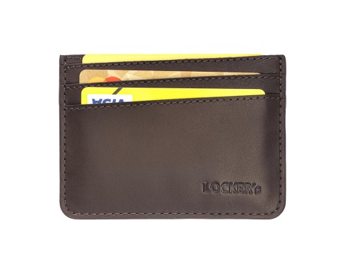 Шкіряний картхолдер з RFID захистом на 7 відділень LOCKER's LH2-Brown