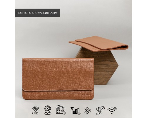 Экранирующий чехол для телефона LOCKER's LP7F-Cognac