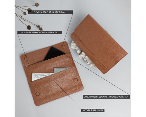 Экранирующий чехол для телефона LOCKER's LP7F-Cognac